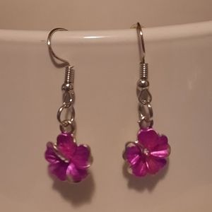 Pink Plumeria Earrings